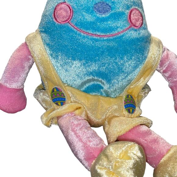 Vintage Dan Dee Plush Easter Egg Humpty Dumpty Nursery Baby Shower Gift Blue 9” - Picture 6 of 13